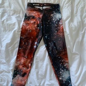 Blackmilk clothing galaxy red leggings M